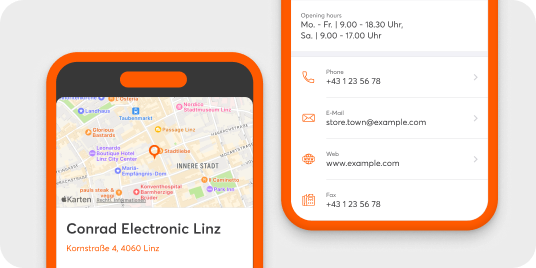 Alle Infos zur nächsten Filiale sind mit mobile-pocket immer griffbereit